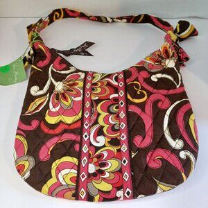 Vera Bradley New With Tags Pleated Shoulder Bag Zip Tote Moon Blooms